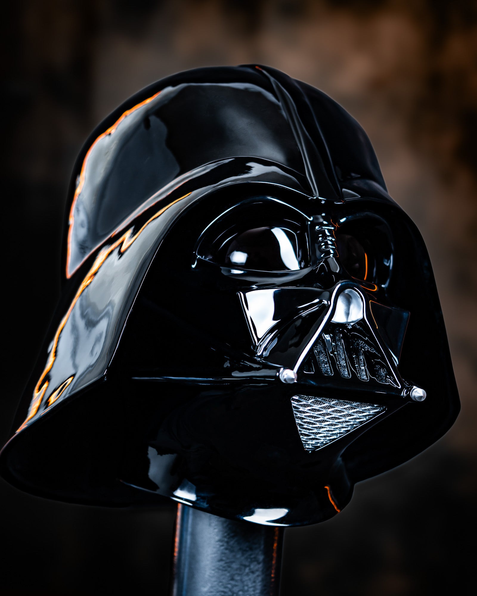 darth vader custom motorcycle helmet Handmade 3D Printed, Gunmetal Finish, Real Metal Izacprints Star Wars Imperial TIE Fighter